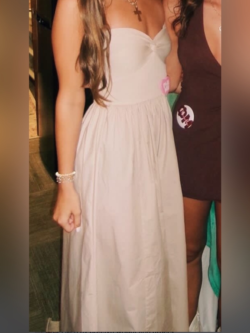 Workshop Clothing Cream Strapless Maxi Dress! Perfect for SEC game day!